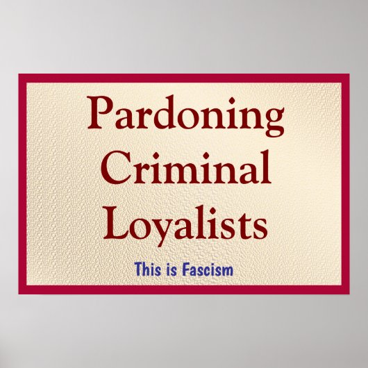 Het begenadigen van criminele loyalisten poster (Voorkant)