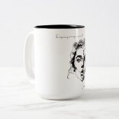 Het begin bevat al het einde tweekleurige koffiemok (Voorkant links)