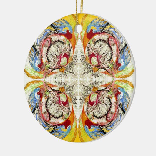 Het begin in het eeuwigheidspatroon keramisch ornament (Links)