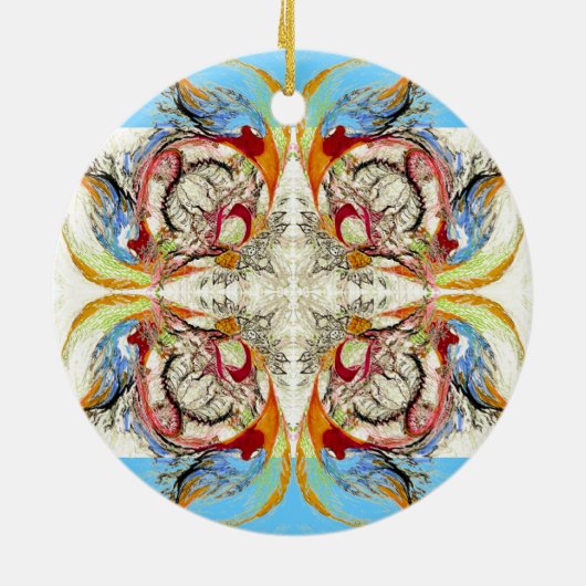 Het begin in het eeuwigheidspatroon keramisch ornament (Achterkant)