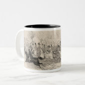 Het begin tweekleurige koffiemok (Voorkant links)