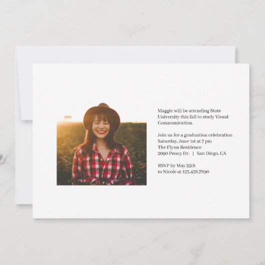 Het begin Uitnodiging van het Afstuderen van de Kl (Achterkant)