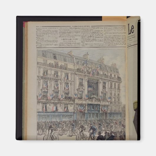 Het begin van de fietsenrace Parijs-Brest Magneet (Voorkant)