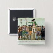 Het begin van de Franse revolutie Vierkante Button 5,1 Cm (Voorkant /achterkant)