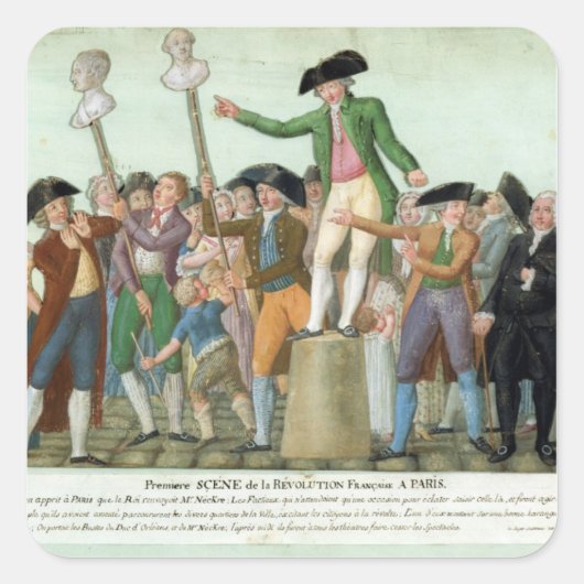 Het begin van de Franse revolutie Vierkante Sticker (Voorkant)