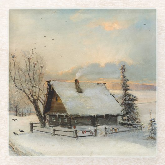 Het begin van de lente | Alexei Savrasov Glazen Onderzetter (Voorkant)