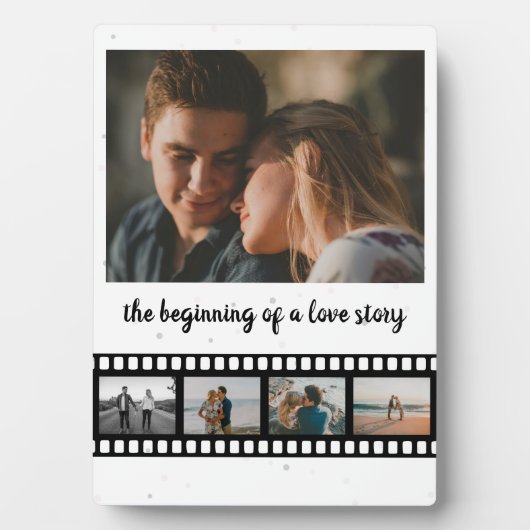Het begin van een liefdesverhaal van 5 Foto's Plaq Fotoplaat (voorkant)