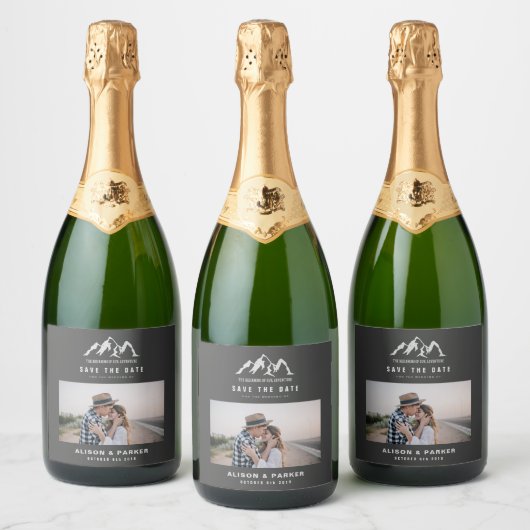 het begin van ons avontuur behalve de datum sparkling wijnetiket (Flessen)