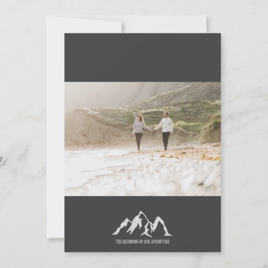 het begin van onze avontuurlijke bruiloft - foto - kaart (Achterkant)
