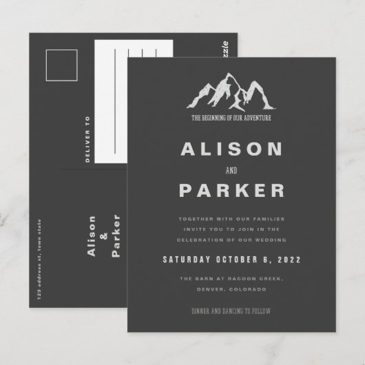 HET BEGIN VAN ONZE TOEVOEGINGSWEDING BRIEFKAART (Voorkant / Achterkant)