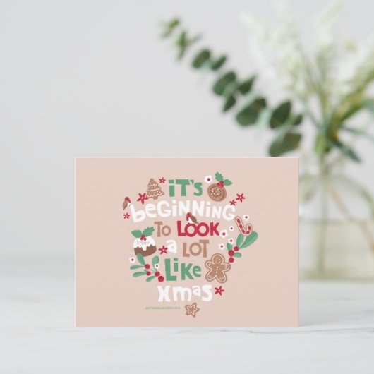 Het begint een beetje op Kerstmis te lijken Briefkaart (Staand voorkant)