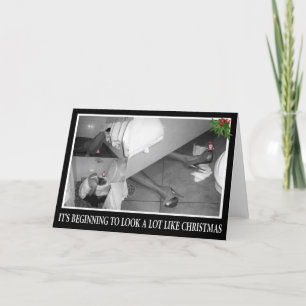 Het begint een partij zoals Kerstmis te kijken Feestdagen Kaart