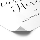 Het begint hier Calligraphy Script Trouwbord Poster (Hoek)