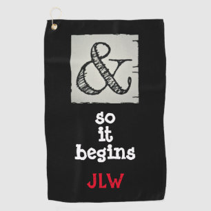 Het begint met het Ampersand Symbool Humoureus Golfhanddoek