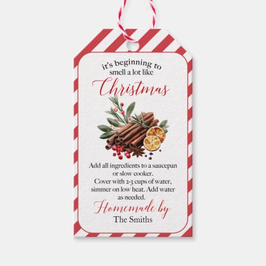 Het begint naar Kerstpotpourri te ruiken Cadeaulabel (Voorkant)
