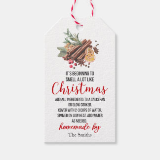 Het begint naar Kerstpotpourri te ruiken Cadeaulabel