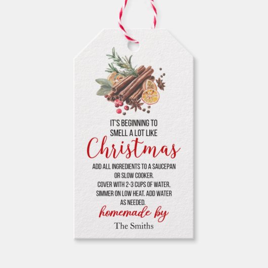 Het begint naar Kerstpotpourri te ruiken Cadeaulabel (Voorkant)