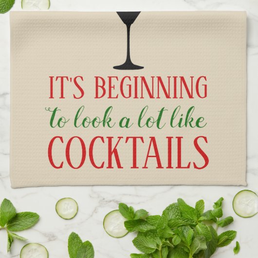 Het begint te lijken op Cocktails Towel Theedoek (Gevouwen)