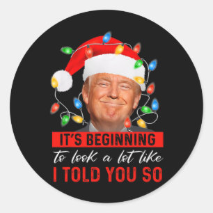 Het begint te lijken op een grappige Trump Xmas Ronde Sticker