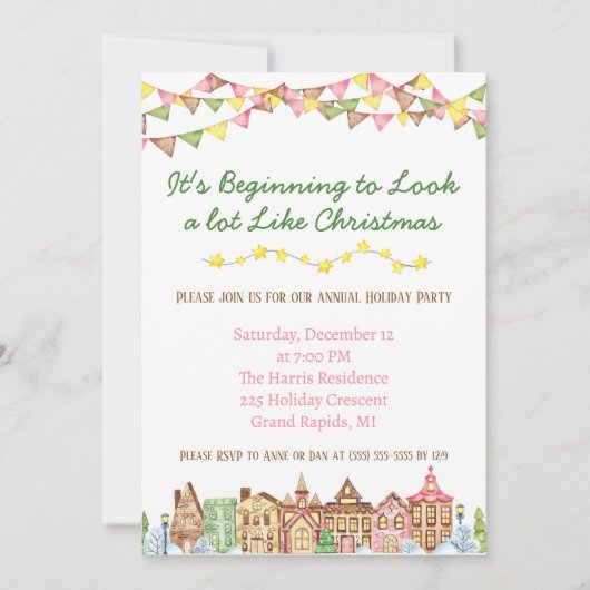 Het begint veel op een kerstfeestje te lijken kaart (Voorkant)