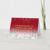 Het begint veel op kerst te lijken folie feestdagenkaart (Voorkant)