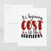 Het begint veel te kosten als Kerstmis Aankondigingskaart (Voorkant / Achterkant)