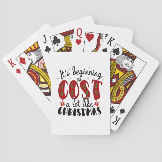 Het begint veel te kosten als Kerstmis Pokerkaarten (Achterkant)
