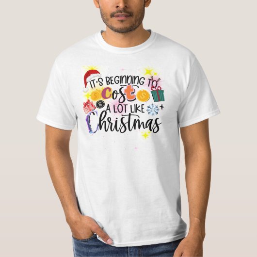 Het begint veel te kosten zoals Kerstmis T-shirt (Voorkant)