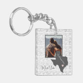 Het begon allemaal hier, Texas, Photo Heart Couple Sleutelhanger (Voorkant Links)