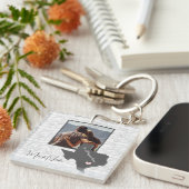 Het begon allemaal hier, Texas, Photo Heart Couple Sleutelhanger (Voorkant Rechts)