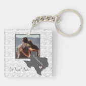 Het begon allemaal hier, Texas, Photo Heart Couple Sleutelhanger (Achterkant)