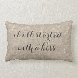 Het begon allemaal met een Kiss Pillow - burlap Kussen