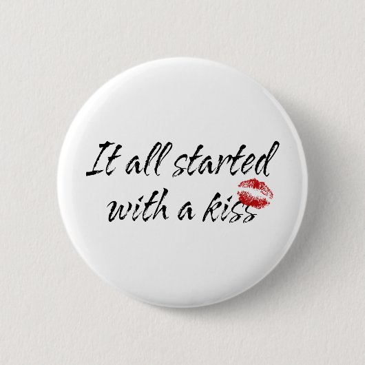 Het begon allemaal met een kus moederschap ronde button 5,7 cm (Voorkant)