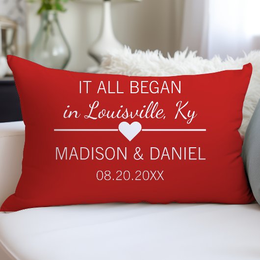 Het begon allemaal Romantisch Gepersonaliseerde Co Kussen