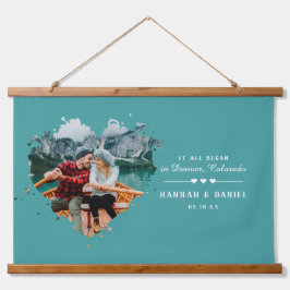 Het begon allemaal | Romantische persoonlijke pare Hangend Wandkleed