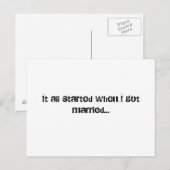 Het begon allemaal toen ik getrouwd was... aankondigingskaart (Voorkant / Achterkant)