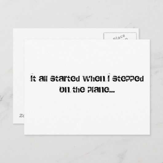 Het begon allemaal toen ik in het vliegtuig stapte briefkaart (Voorkant / Achterkant)