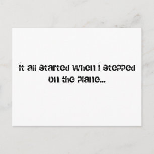 Het begon allemaal toen ik in het vliegtuig stapte briefkaart