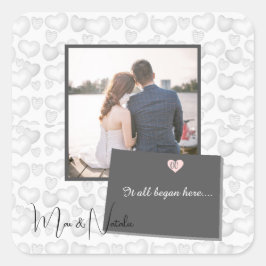 Het begon hier, Colorado, foto hart    Vierkante Sticker