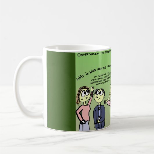 Het begon met een aanbesteding koffiemok (Links)