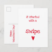 Het begon met een swipe - grappige Valentijnsdag Briefkaart (Voorkant / Achterkant)