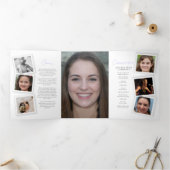 Het begrafenisherdenkingsprogramma maakt foto's pa drieluik uitnodiging (Binnen)