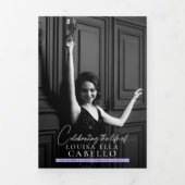 Het begrafenisherdenkingsprogramma maakt foto's pa drieluik uitnodiging (Cover)