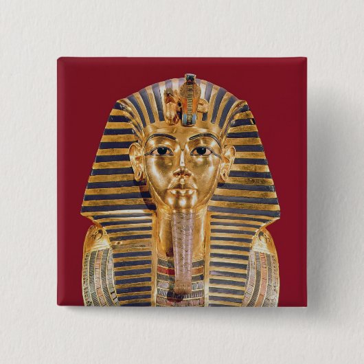 Het begrafenismasker van Tutankhamun Vierkante Button 5,1 Cm (Voorkant)