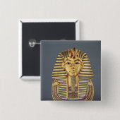 Het begrafenismasker van Tutankhamun Vierkante Button 5,1 Cm (Voorkant /achterkant)