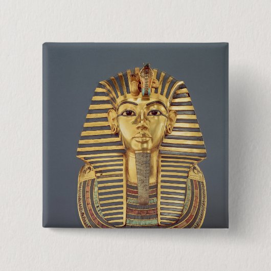 Het begrafenismasker van Tutankhamun Vierkante Button 5,1 Cm (Voorkant)