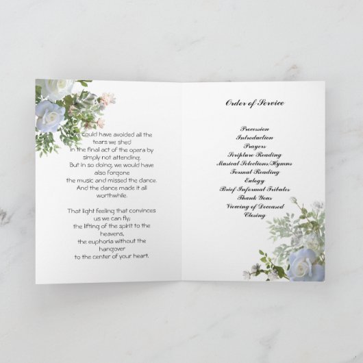 Het begrafenisprogramma van White Roses Programma (Binnen)