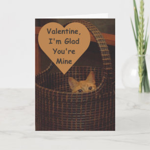 Het Begroeten van Valentijn van de Kat van het Feestdagen Kaart