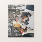 Het behandelen van Walker Coonhounds in Snowy Boss Legpuzzel (Verticaal)