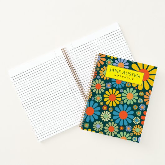 Het  behang van 1960 Gepersonaliseerd Notitieboek (Binnen)